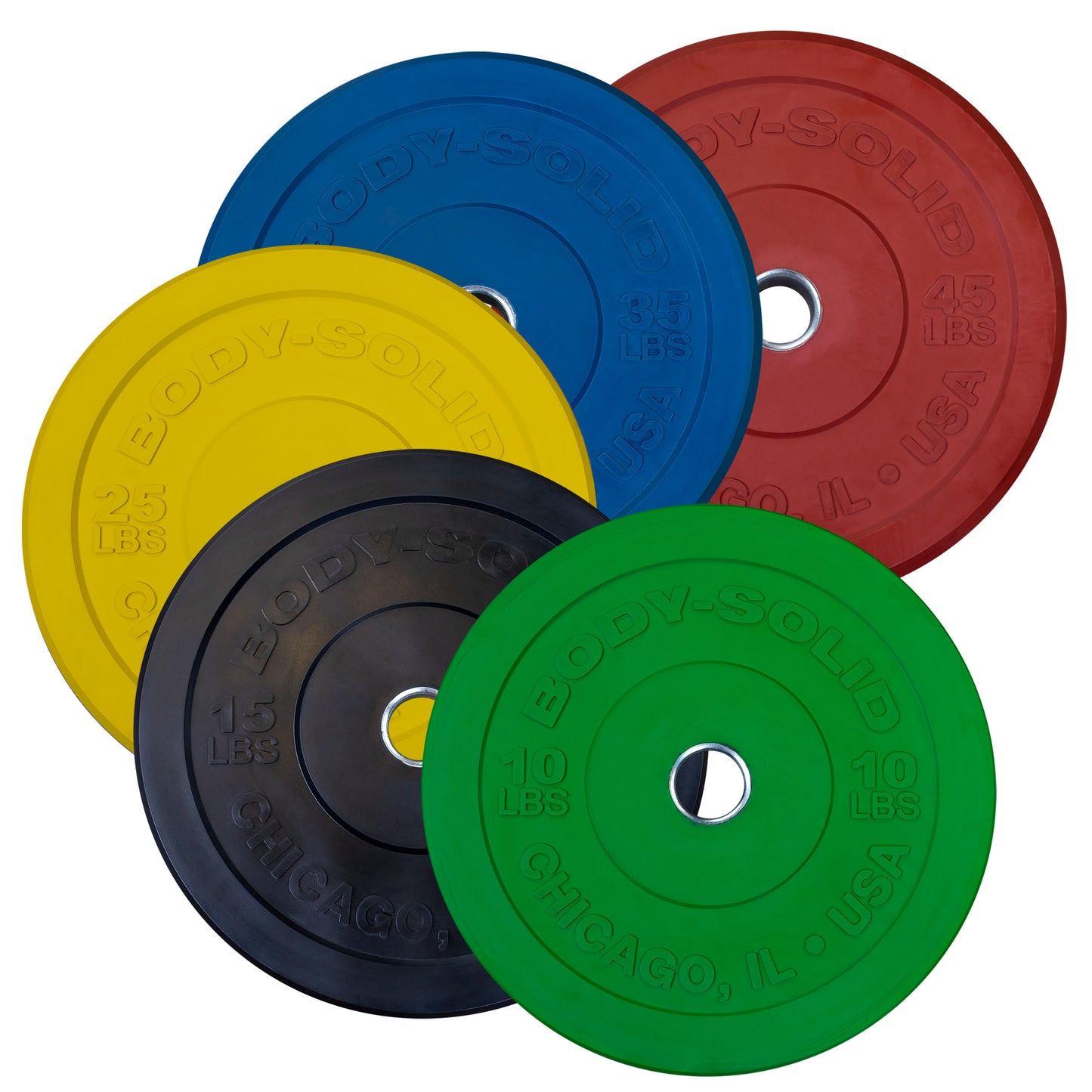 Body-Solid Chicago Extreme Colored Bumper Plates OBPXC