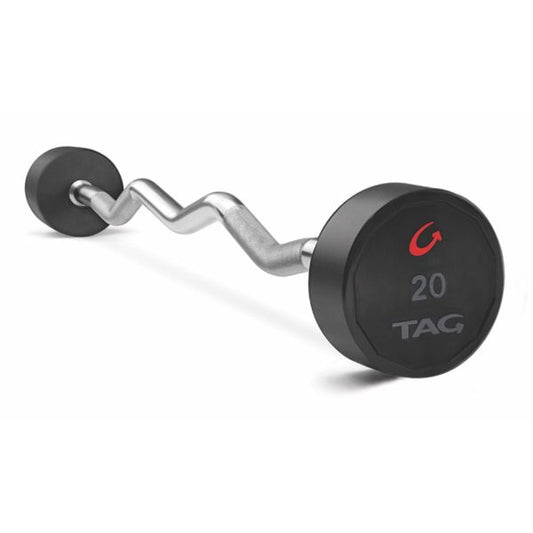 TAG Ultrathane Fixed Barbell w/ EZ Curl Handle