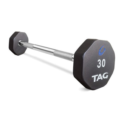 TAG 8-Sided Virgin Rubber Fixed Barbell w/ Straight Bar