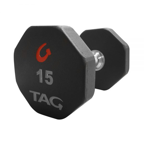 TAG Fitness 8 Sided Premium Ultrathane Dumbbells