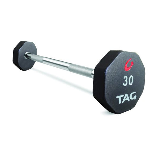 TAG Fitness 8-Sided Ultrathane Fixed Barbell w/ Straight Handle